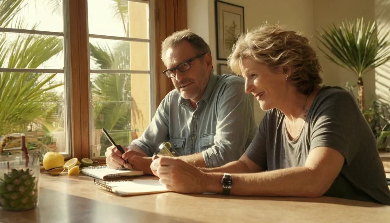 Homeowner reviewing bathroom options at a kitchen table in the Plant City area